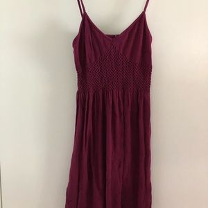 Spaghetti strap maroon dress